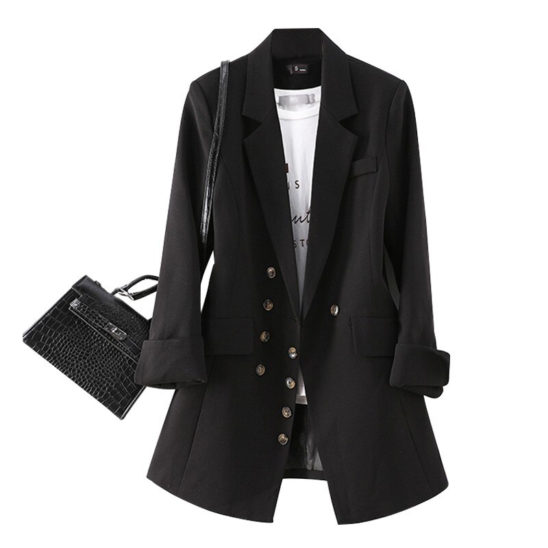 Lauri Laki bureau dame Blazer femmes solide à manches longues costume Blazer manteau rétro noir kaki Blazer veste automne