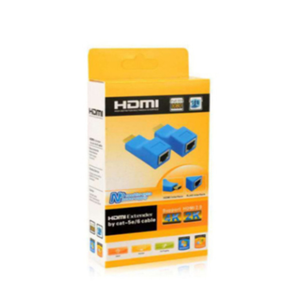 1080P Up to 30m HDMI-compatible Extender HDMI-compatible to RJ45 Extension LAN Network CAT5e / 6 UTP LAN Ethernet Cable: Blue