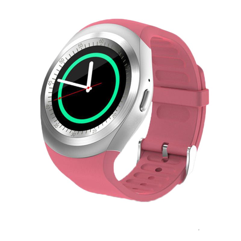 Y1 montre intelligente Bluetooth Relogio Android Smartwatch prend en charge la carte Nano SIM et la carte TF montre intelligente unisexe: Rose