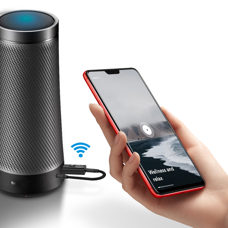 Adaptador de audio Bluetooth 2 en 1 de VAORLO, receptor y transmisor inalámbrico estéreo 3D con entrada auxiliar USB de 3,5 mm para kit de coche, PC, TV, altavoz y amplificador