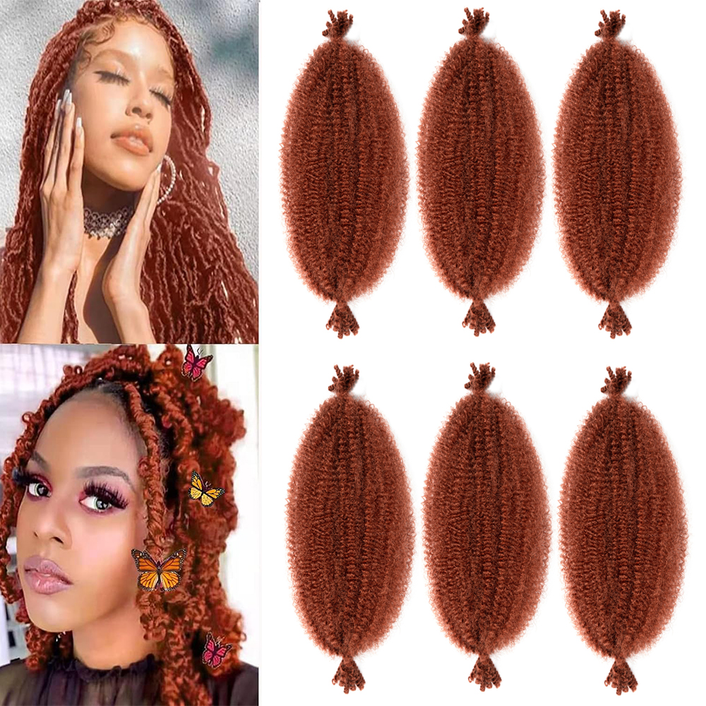 1/3/6 paquetes de cabello trenzado Afro elástico preseparado de 12 pulgadas pelo trenzado sintético Marley Twist para mujeres negras: #5 / 6 unids/lote