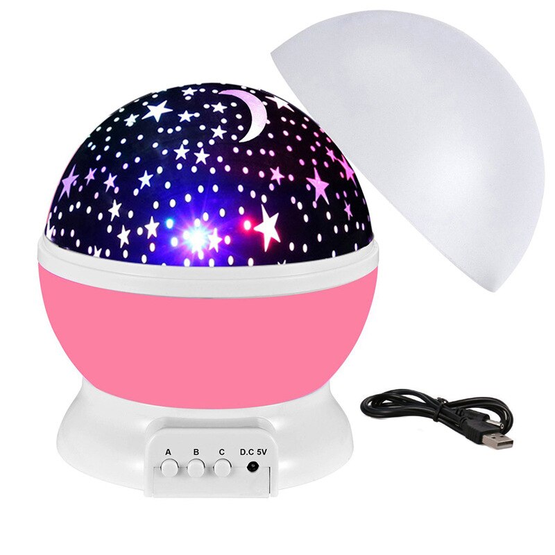 Hemel projector ster maan melkweg nachtlampje voor kinderen kinderkamer decoratie projector roterende kinderkamer nachtlampje led babylamp: 5