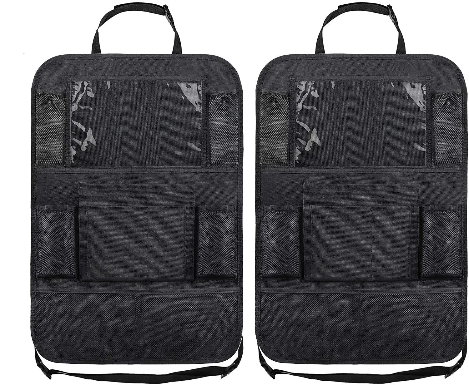 2 pçs sacos de armazenamento do bebê multi-função saco de armazenamento de carro bolsa de assento de volta do carro oxford pano organizador saco de banco de trás do carro preto: Default Title