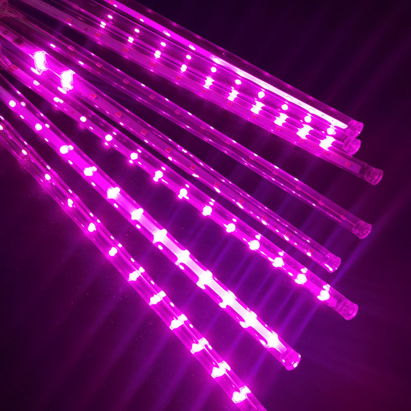 8 buizen meteorenregen led lichtslingers straat fairy slingers kerstboom decoraties voor outdoor nieuwjaar tuinverlichting: Rood / 0-5W / eu-stekker