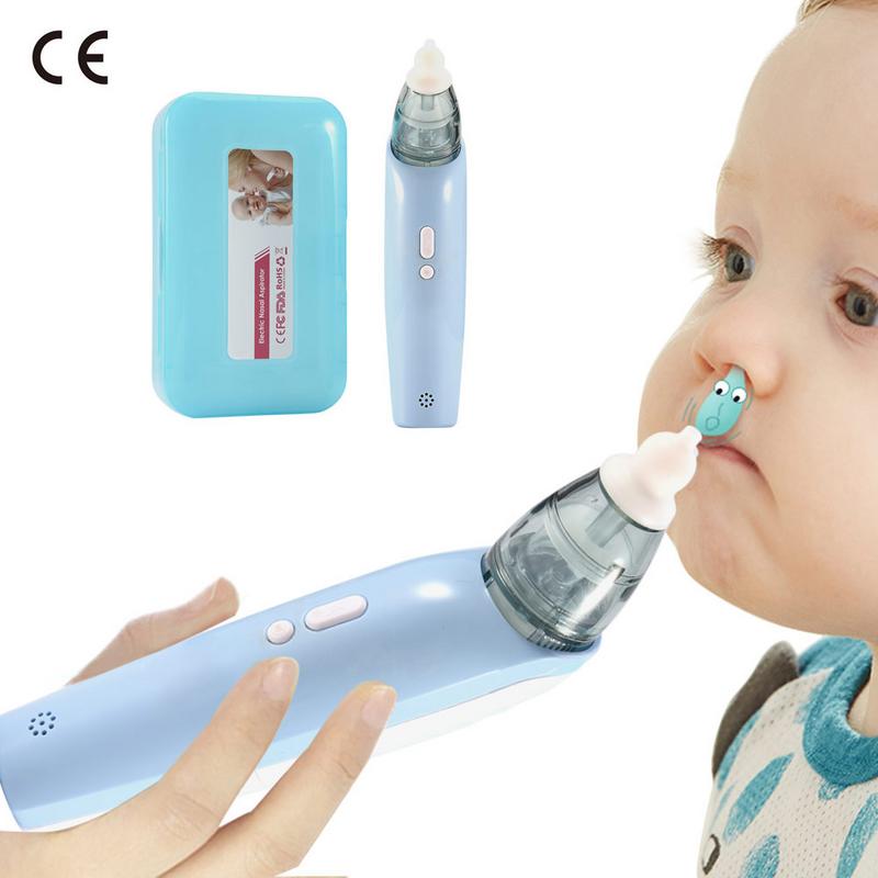 Baby Neuszuiger Elektrische Veilige Hygiënische Neus Cleaner Snot Sucker Voor Pasgeborenen Jongen Meisjes: Blue