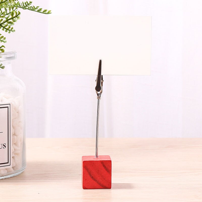 color log square message folder wrought iron memo folder memo folder desktop ornament postcard holder: red