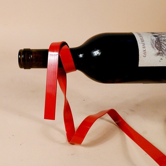 1PC Magic Suspension Ribbon Wine Rack Suspension Wine Stand Novelty Iron Rack Bottle Holder Stand Bar Wedding Whiskey EKI 2077