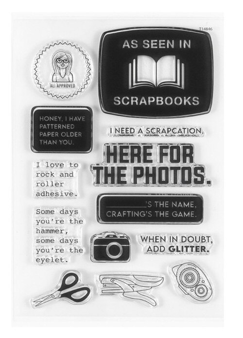 Nyheter engelska genomskinlig stämpel för scrapbooking transparent silikongummi gör-det-själv fotoalbumdekor 491: Svart