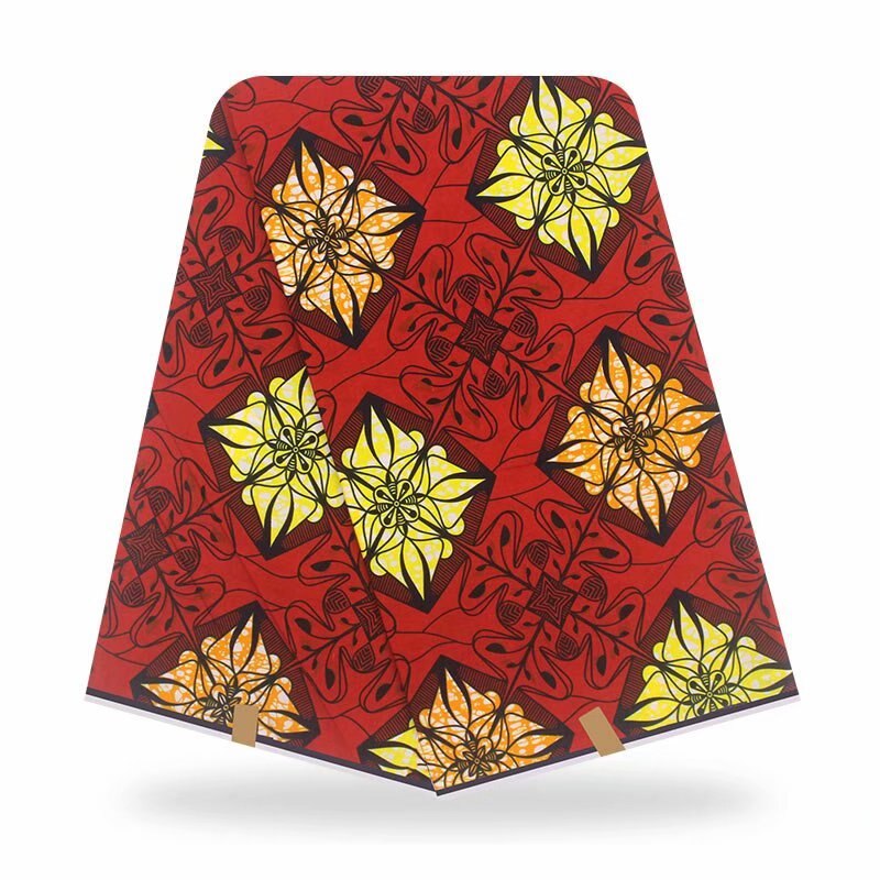 Seneste originale ægte afrikansk voks 100%  bomuldsstoffer stof med afrikansk vokstryk 6 yards til syning  y20702-6: Som billede 8