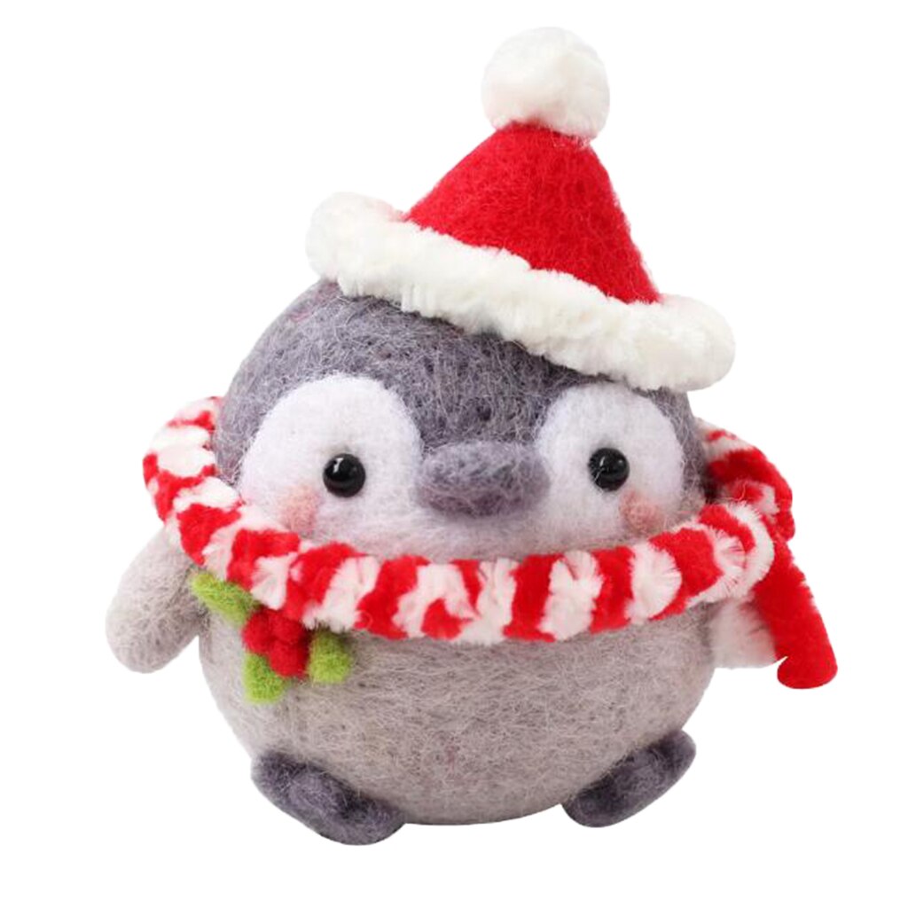 Craft Penguin Felting Kit Foam Mat 100% Wool Children's Day Festival