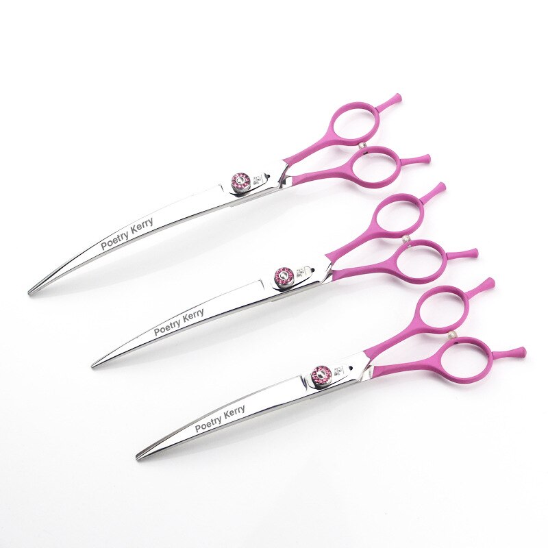 JP440C 7.0 7.5 8.0 Inch Grooming Scissors Curved Shear for Teddy/Pomeranian Dogs Pet Grooming Tools