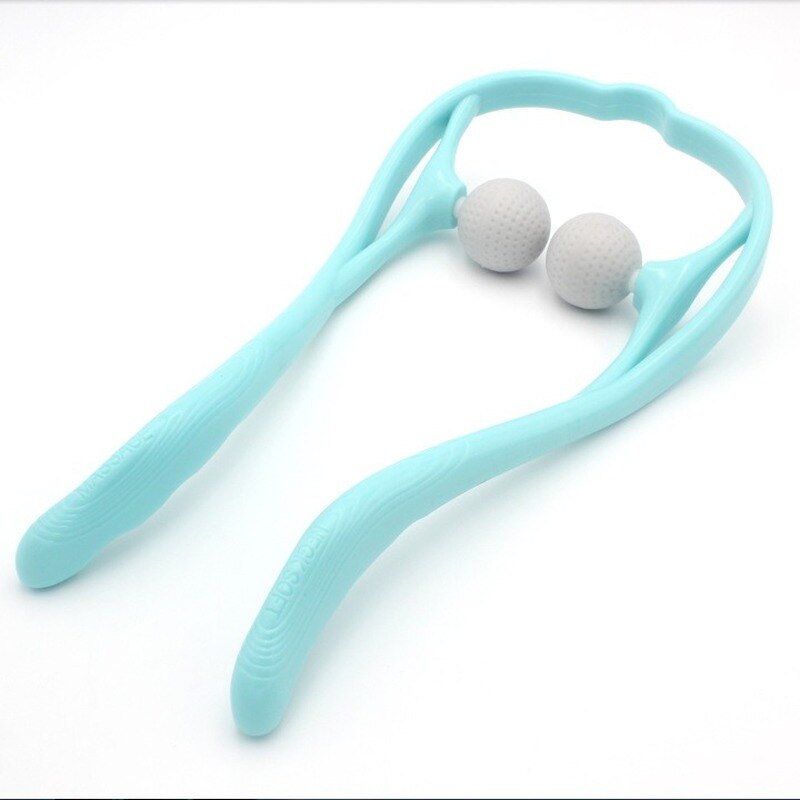Pressure Point Therapy Neck Massager Shoulder Back Pain Relief Massager Dual Trigger Point Roller Self-massage Tool: Blue