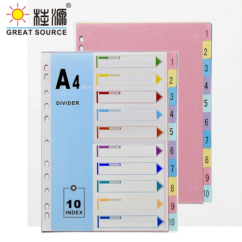 A4 Planner Index 11 Gaten 10 Verdelers Per Set Kleurrijke Kartonnen Index Card Voor Losse Blad Papier Bestandsmap Verdelers (3 Sets)