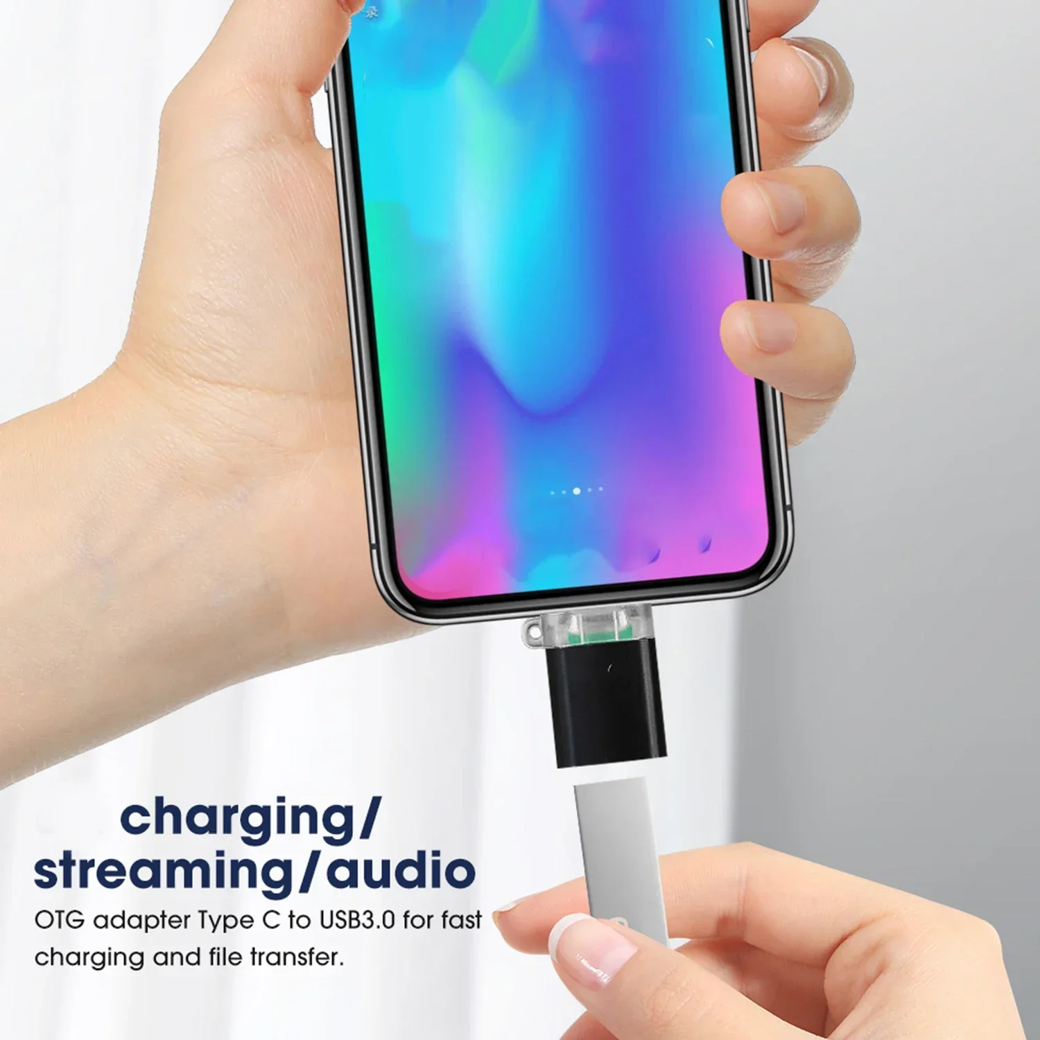 3-1Pcs Type C Male To USB-A 3.0 OTG Data Transfer Adapter Led USB-C to USB 3.0 Converter Phone Connector for Xiaomi Redmi Huawei