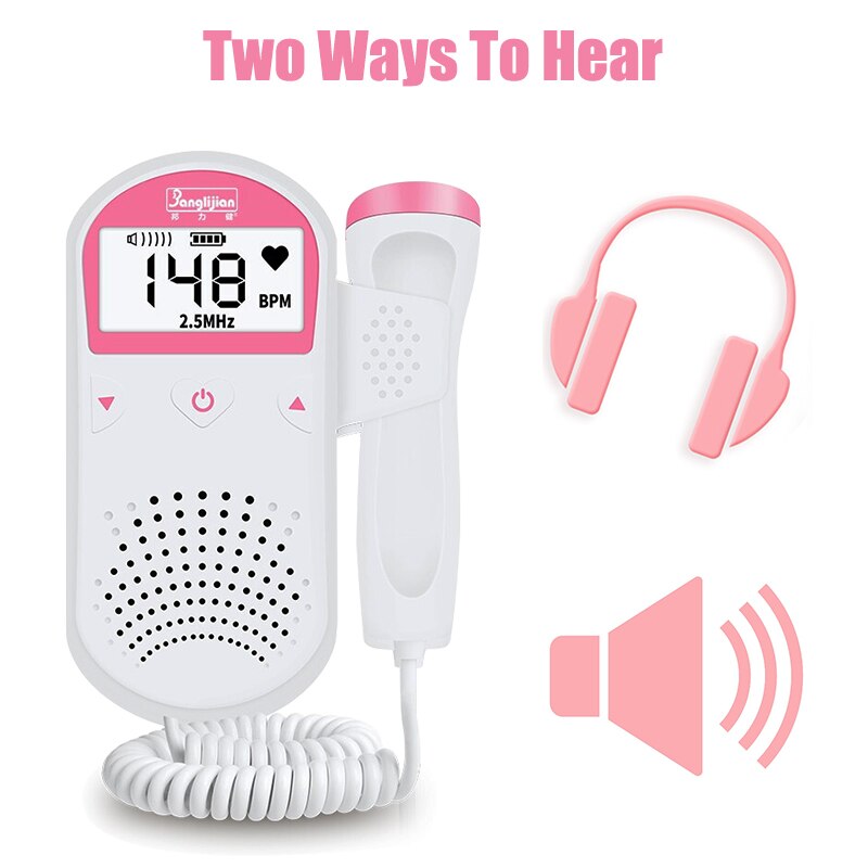 Prenatale Baby Doppler Foetale Hartslag Detector Draagbare Zwangerschap Babyfoon Handheld Sonar Doppler Heartbeat Monitor