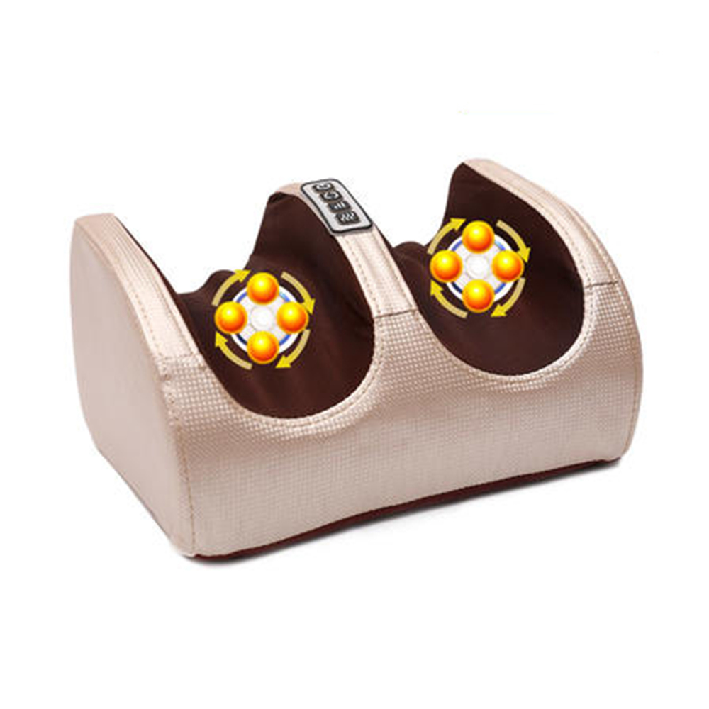 Masajeador eléctrico Shiatsu con calor para pies y pantorrillas, máquina para aliviar el dolor, promueve la circulación sanguínea: Oro / Enchufe europeo