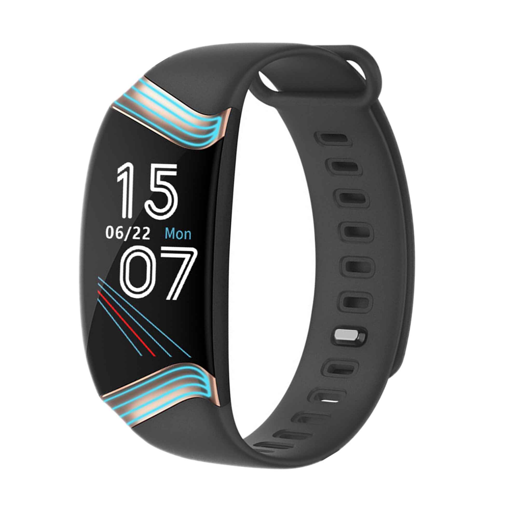 E20 SmartWatch LED Colorful Lighting IP67 Waterproof Night Run Bracelet 24 Hour Heart Rate Blood Oxygen for Android IOS PK M3 M5: black silver