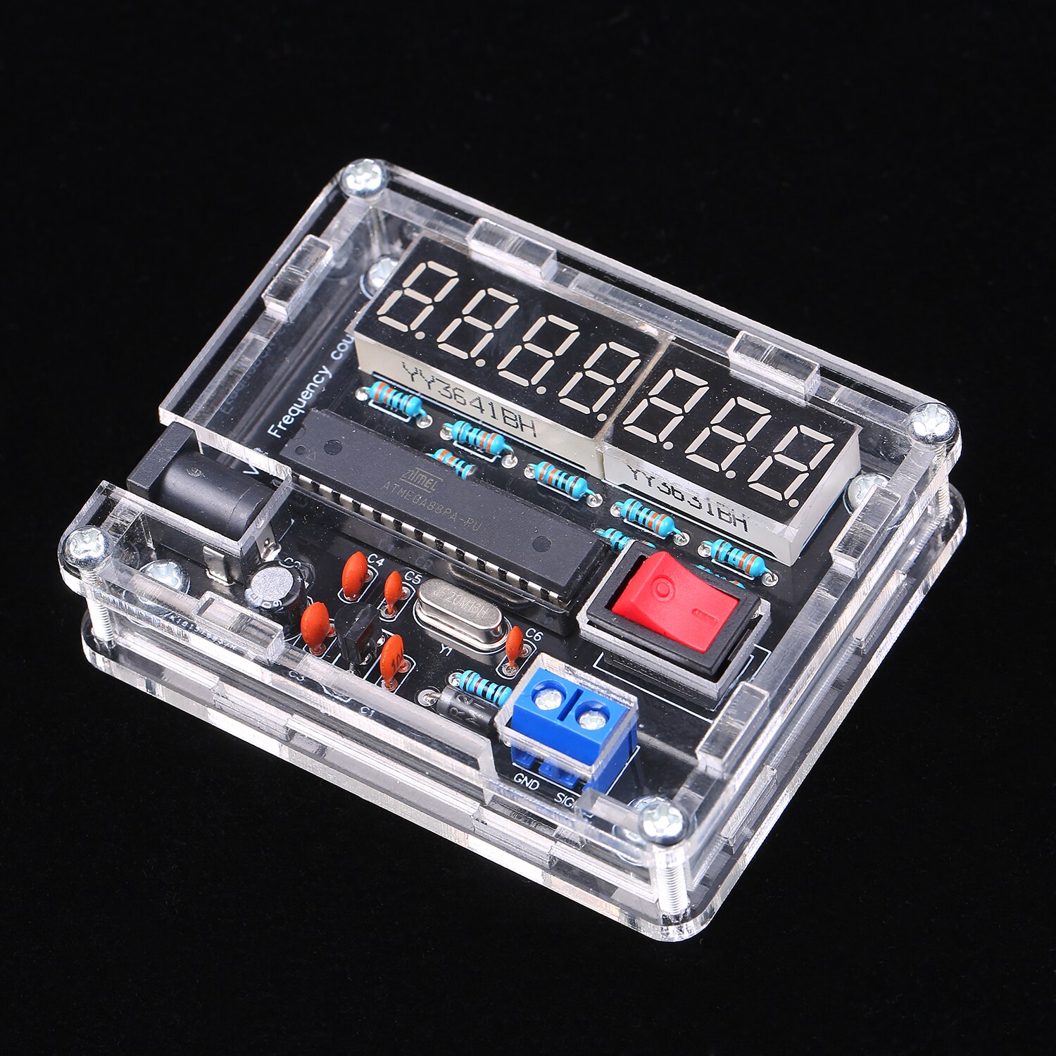 10MHz Frequency Meter Frequency Counter AVR Frequency with Shell Counter Cymometer Frequency Measurement 0.000 001Hz Resolution