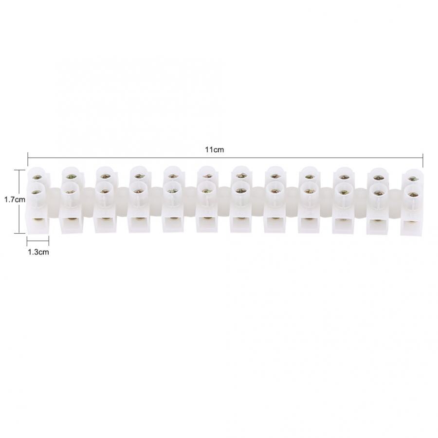 10Pcs 360V 10A Dual Row Screw Terminal Strip 12Position Electric Barrier Electric Block For Electrical Wiring Household Use