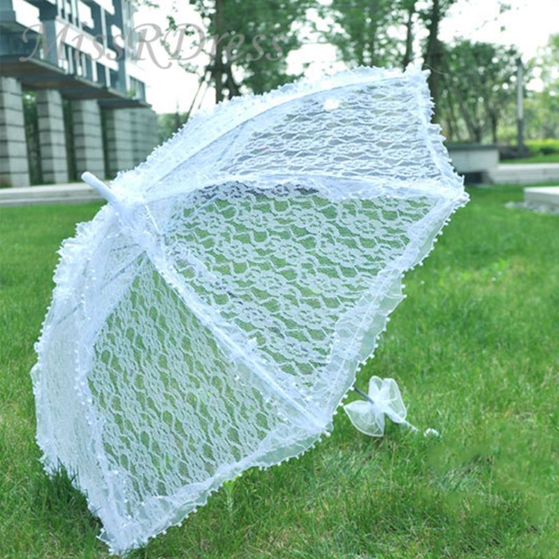 Eenvoudige Bruiloft Levert Kant Holle Bruid Bruiloft Paraplu Foto Decoratie Fotografie Props E15E