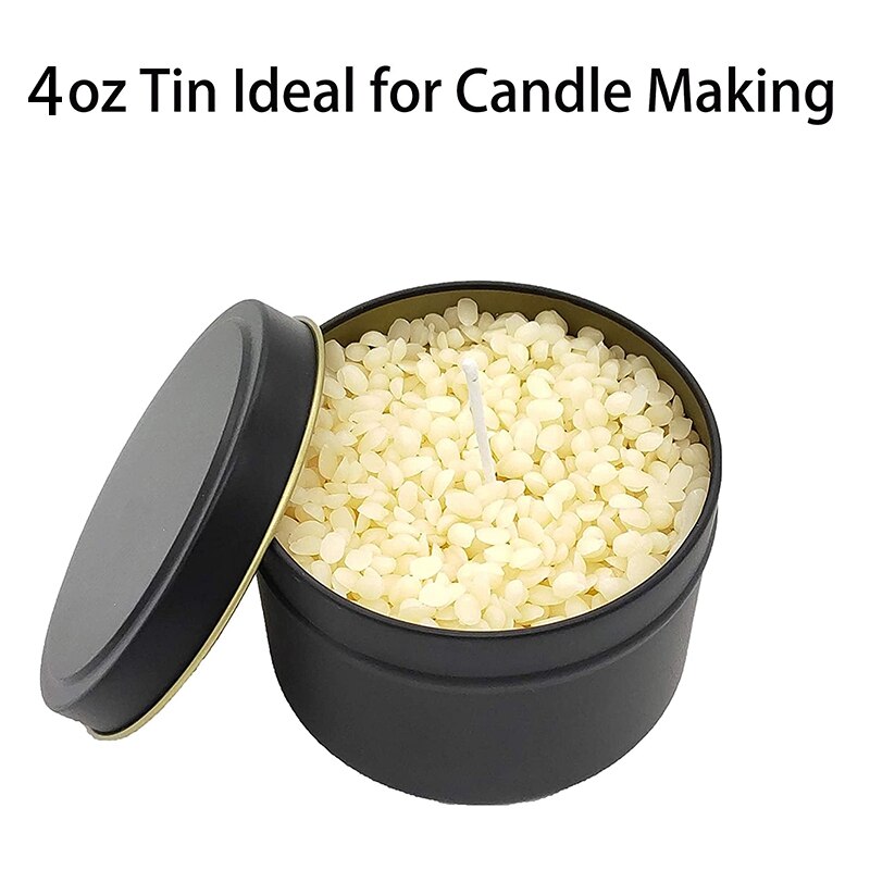 Candle Tins, 24 Piece, 4 Oz Metal Candle Containers for Making Candles, Arts &amp; Crafts, Dry Storage,Black