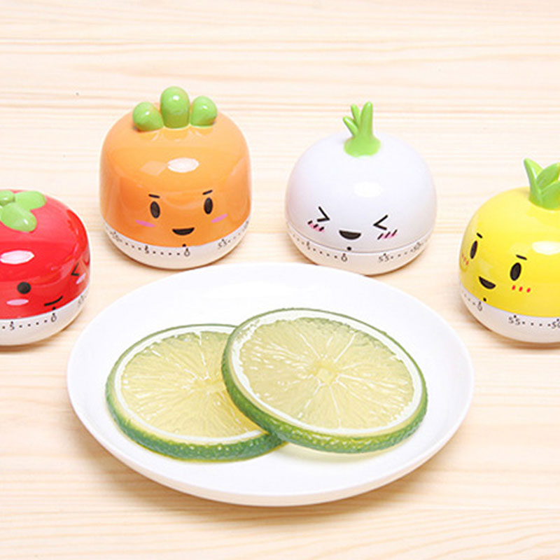 Kitchen Small Tomato Timer Cute Tomato Cartoon Kitchen Mechanical Timer (Red) Kitchen Supplies