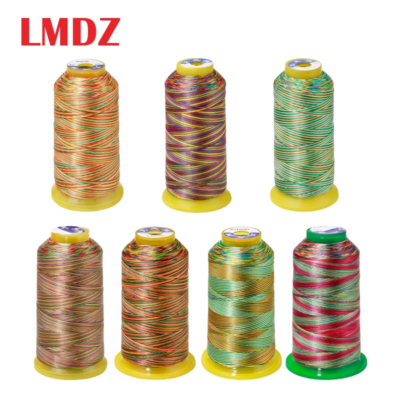 Lmdz 1 st 150d/3 regnbågsfärg sytråd handquiltning broderi sytråd brokig polyester handarbete fibergarn