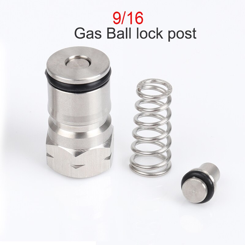Poste de bloqueo de bola de barril tipo Cornelius, 19/32 "-18 & 9/16"-18 & Poppet hilo femenino, herramientas de acero inoxidable para Gas y líquido, accesorios de cerveza artesanal: 9G