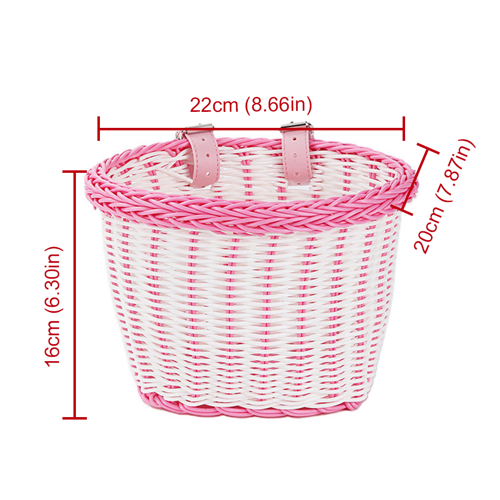Kinderfietsmand Fietsen Stuurzakje Fiets Rieten Manden Kind Scooter Opbergmand Vooraan Kinderen Fietsdraagtassen: Paars