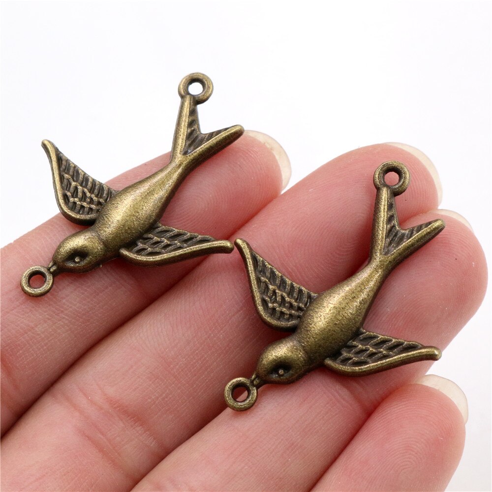 37X30 Mm 10 Pcs Antiek Brons Plated Vogel Stijl Connector Handgemaakte Charms Hanger: Diy Voor Armband Necklace-Q7-01