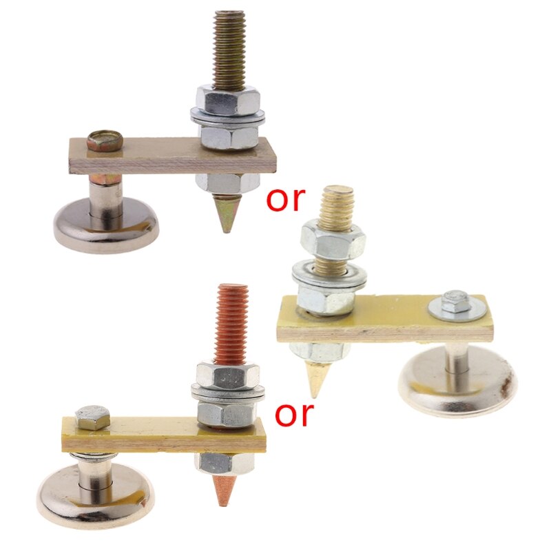 Conector de abrazadera de tierra magnética fuerte PXPD con perno de varilla conductora para máquina de soldadura, herramientas de reparación de carrocería automática: D