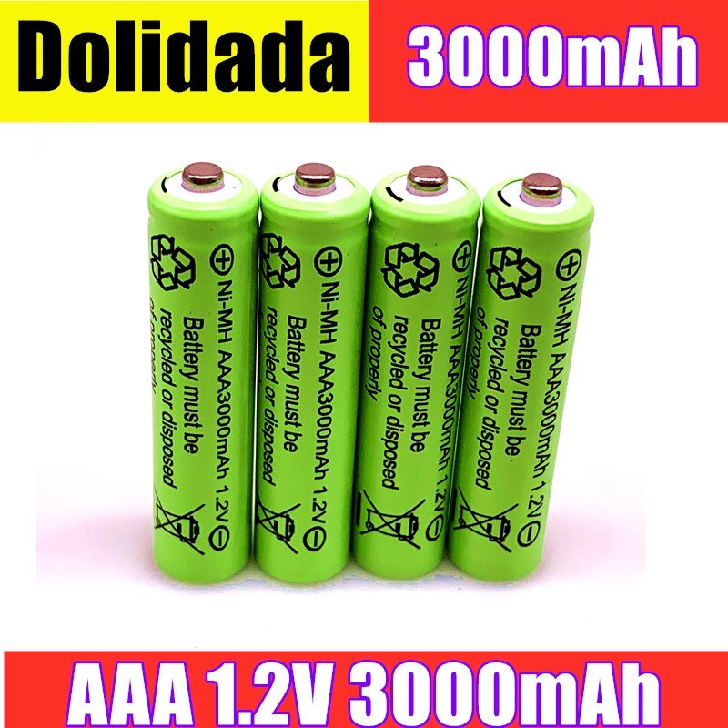 Aaa 3000Mah 3A 1.2V Ni-Mh Geel Oplaadbare Batterij Mobiele Voor MP3 Rc Speelgoed Led Zaklamp Zaklamp