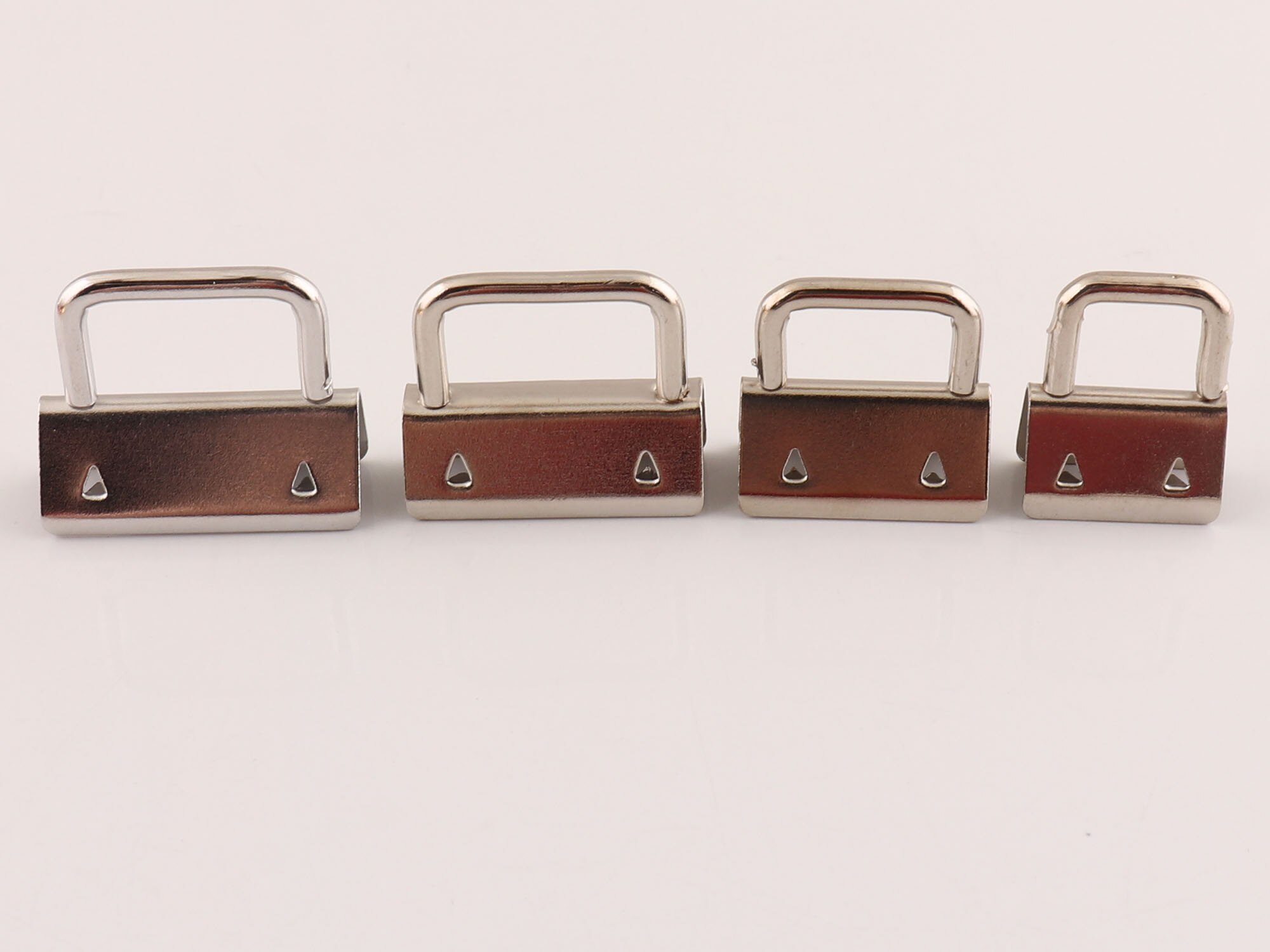 20 sets Silver Key Fob Hardware with Key Rings 20mm/25mm/30mm/32mm Key Chain Webbing Key Chains Key Fob