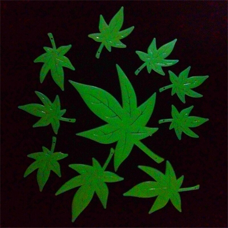 Maple leaf form Leuchtende Sterne Aufkleber Schlafzimmer Sofa Fluoreszierende Malerei Spielzeug PVC aufkleber Glow in The Dark Spielzeug für kinder