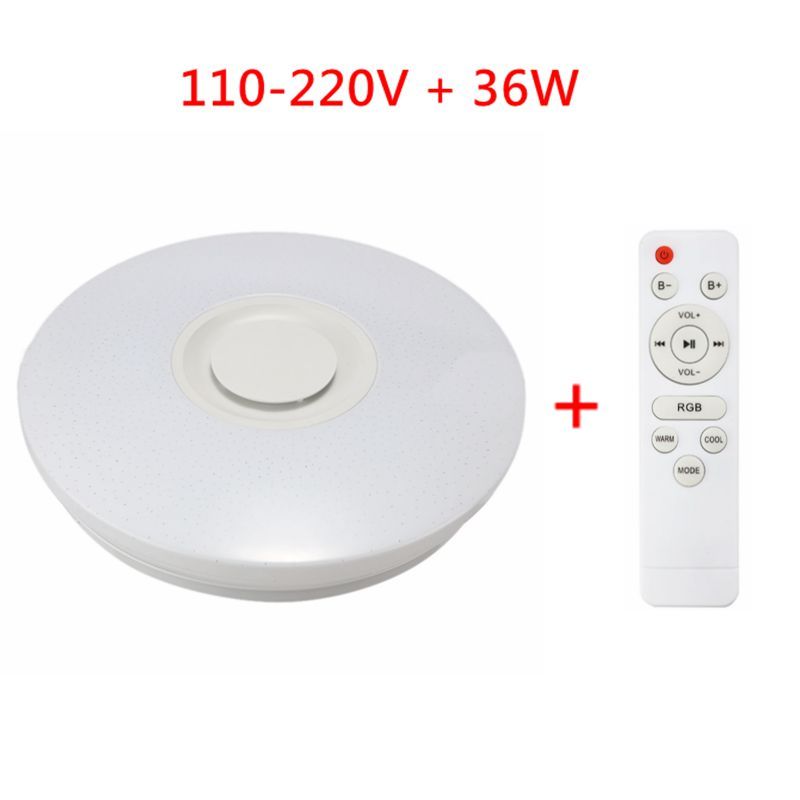 LED Wireless Bluetooth Speaker Loundspeaker Player RGB Dimmable Ceiling Light Panel Lamp with APP + Remote Control For Bedroom: 110-220V 36W