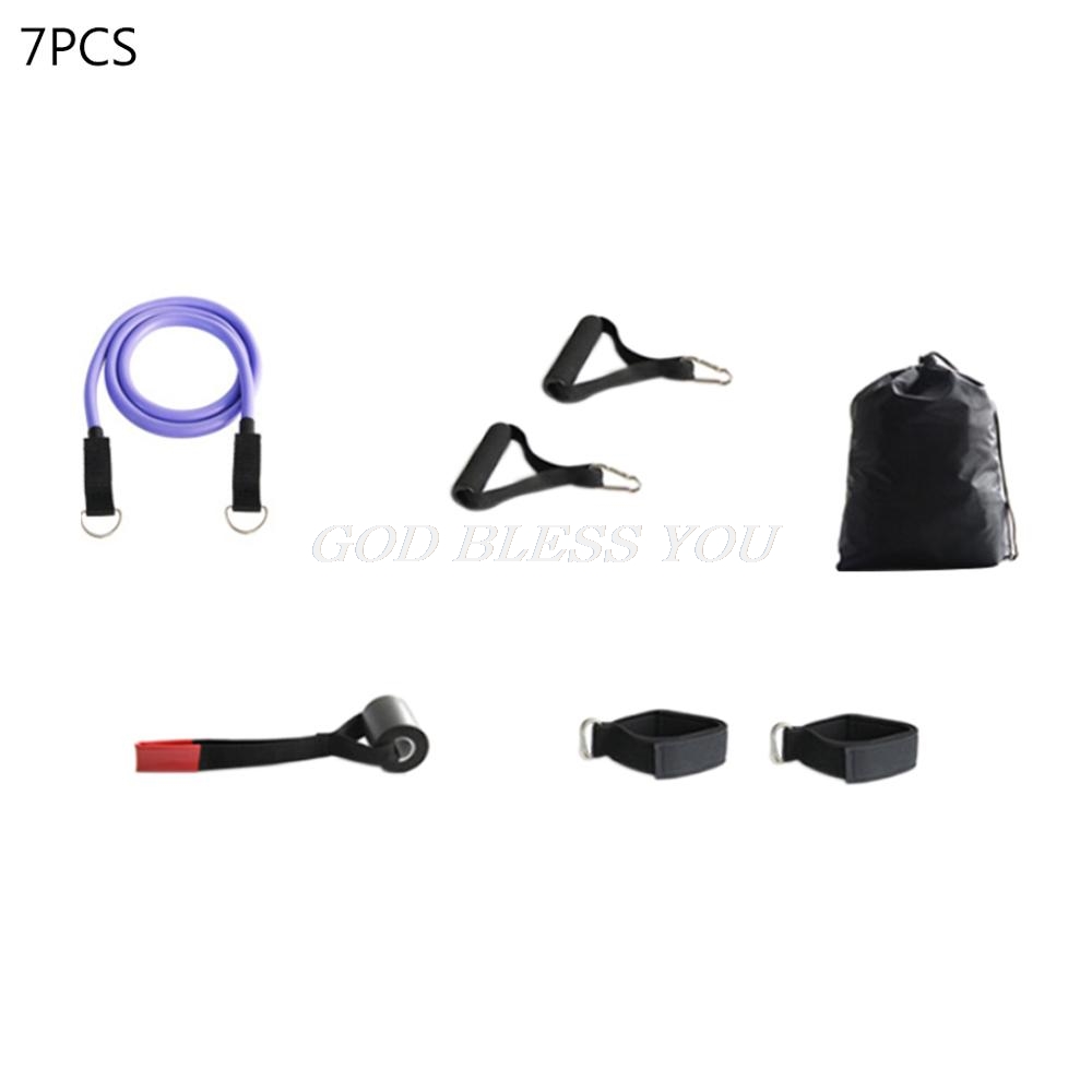 Exercise Resistance Bands with Handles 5 Fitness Workout Bands Stackable up to 110 lbs Training Tubes with Large Handles Ankle: 7-piece set