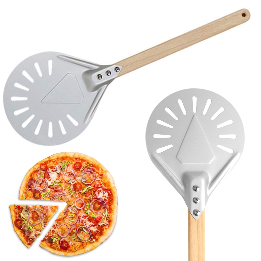 Pala para cocinar al aire libre con mango de madera para pastray, accesorios para horno de pizza, utensilio de cocina, herramienta para hornear, paleta para pizza, cáscara de pizza