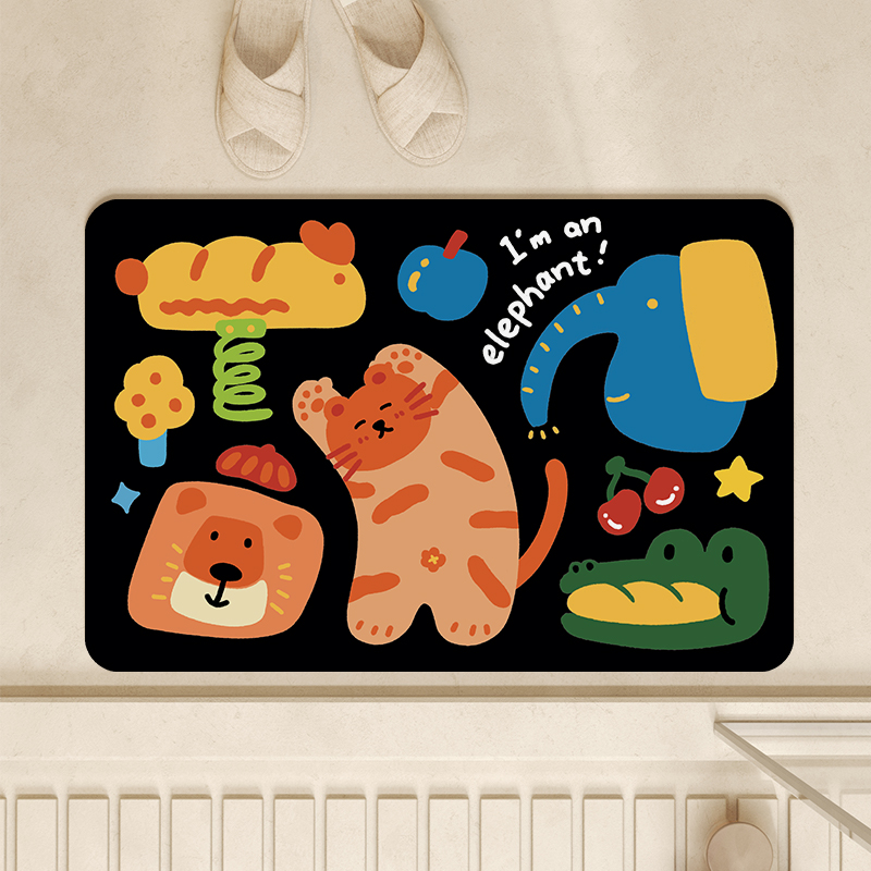 VIKAMA tapis de sol de salle de bain Diatomite absorbant l'eau antidérapant salle de bain porte pied tapis cuisine entrée petit tapis décor à la maison: 1000 millimètres x 1000 millimètres / Bleu