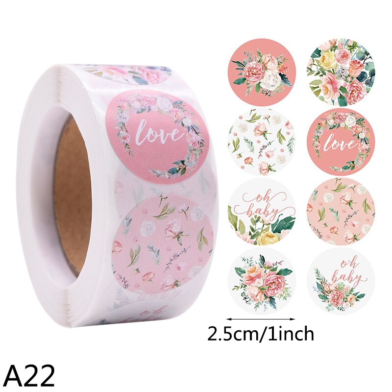 Étiquettes autocollantes merci à sceller, 500 pièces/rouleau, 2.5cm, pour emballage , Festival, fête d'anniversaire, décoration: A22