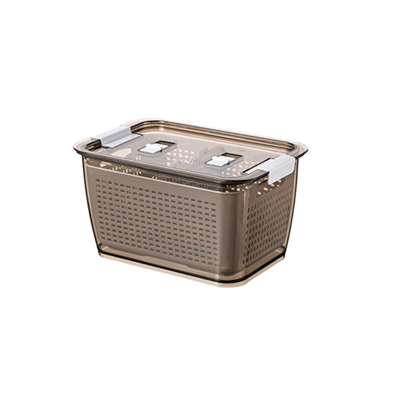 1pcs Fresh Produce Storage Containers Fridge Drip Basket Produce Saver Refrigerator Storage Basket Set Fresh Vegetable Fruit: S Brown