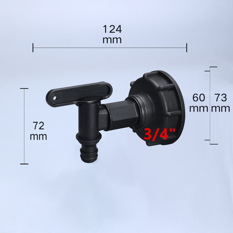S60x6 Grobgewinde IBC Wassertankadapter 1/2" 3/4" 1" Gartenschlauch Rohrverschraubungen Abflussanschluss: Braun