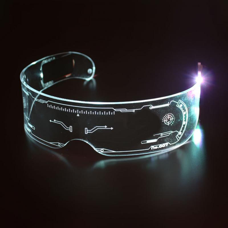 Colorful Luminous Glasses LED Glasses EL Wire Neon Party Light Up Glasses Rave Costume Party Decor DJ Sun Glasses Halloween: 04
