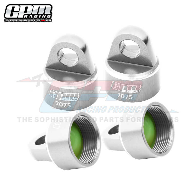 Cubierta de amortiguador GPM TRAXXAS 1/8 4WD SLEDGE aleación de aluminio 7075 (juego completo): Blanco