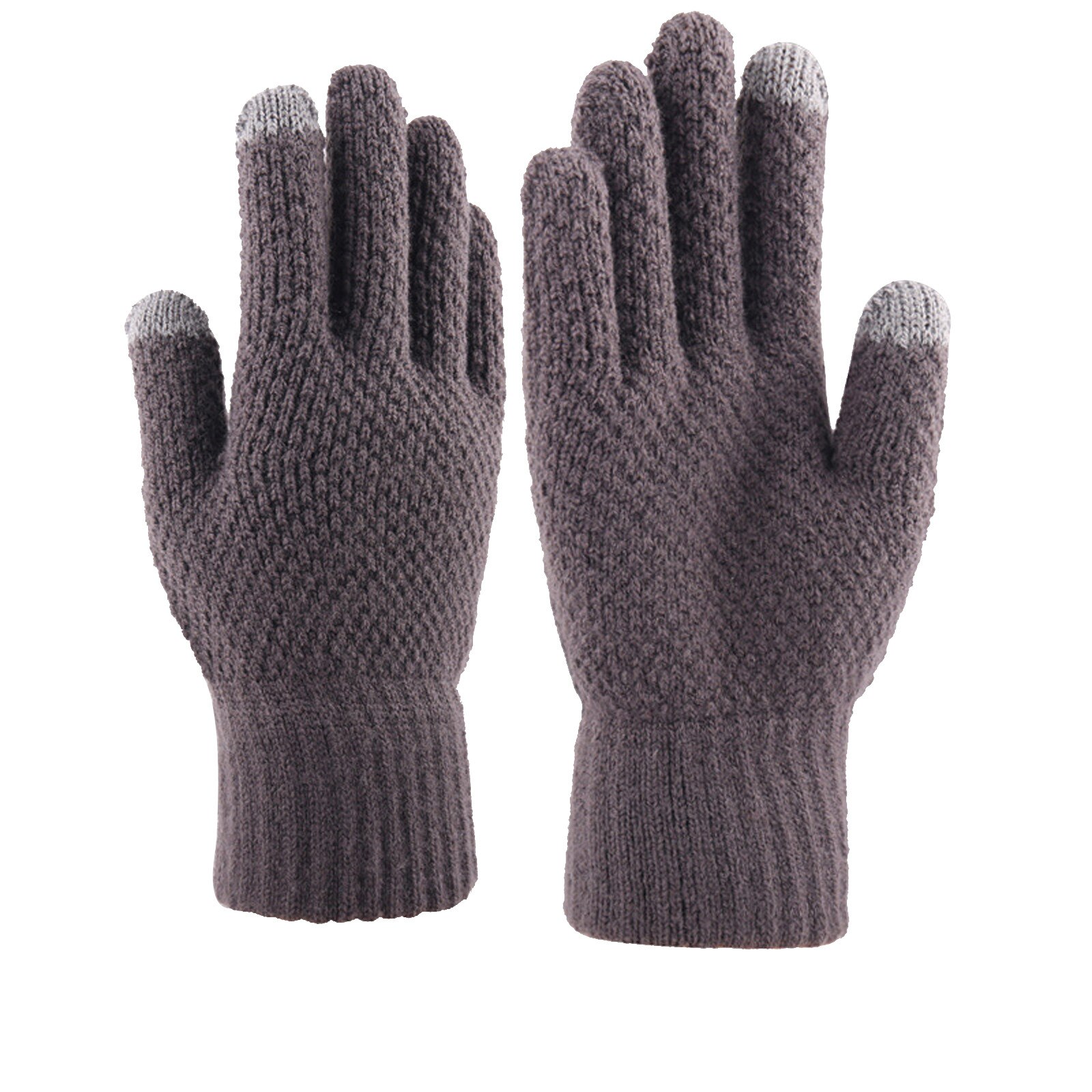 Sagace hiver gants de plein air hommes automne et hiver épaissi tricoté gants de laine doux Mittenп: Gris