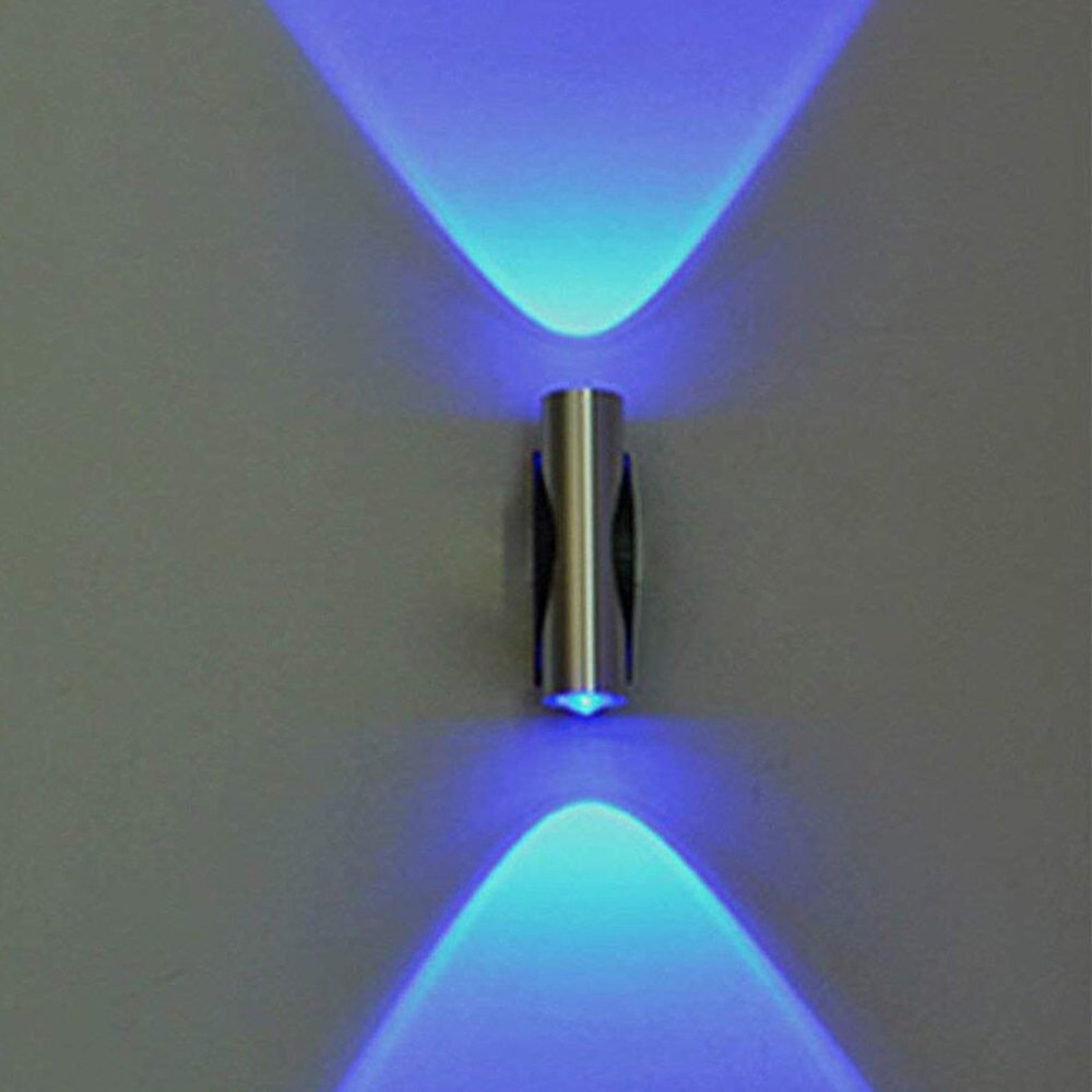 Lámpara LED de doble cabeza, lámpara de pared de aluminio azul para el dormitorio, Luces LED de Decoracion