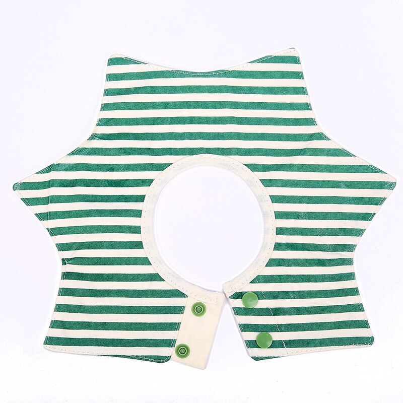 Baby baumwolle vier wasserdicht speichel handtuch baby lätzchen blume form multifunktionale bib YYT363: Green stripes