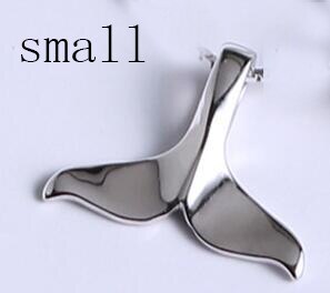 Plata de Ley 925 colgante de cola de ballena Collar para las mujeres Delfín de cola de pescado de Gargantilla de plata collares, joyas de accesorio: small pendant