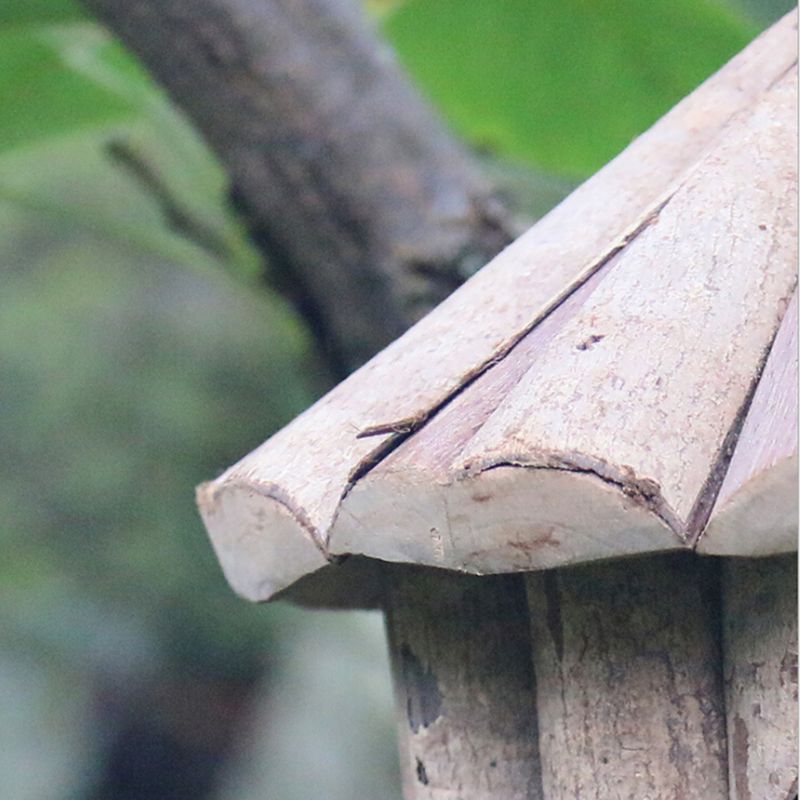 Handmade Wooden Environmental Protection Bird House Round Birdhouse Crafts Solid Wood Antiseptic Birds Nest