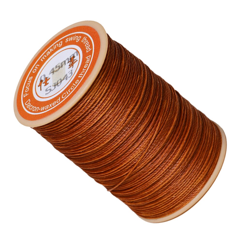 1PC 0.45mm Round Waxed Thread Leather Sewing Thread Hand Stitching Thread for Craft DIY (White)