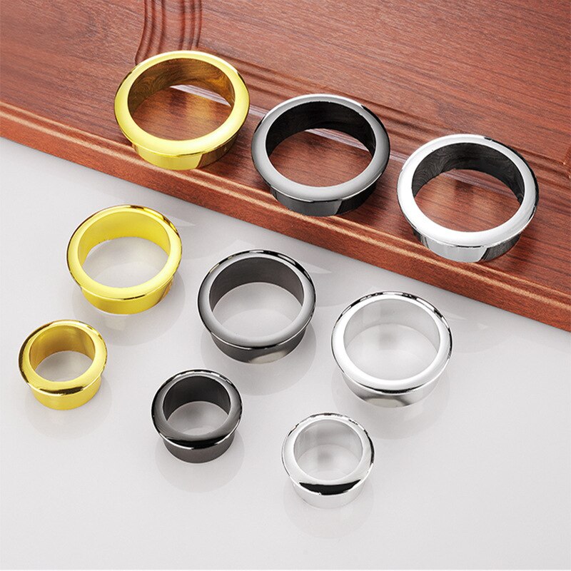 2pcs plastic wire hole cover 50mm Round table PC Cable Outlet Port grommet holder cabinet air vent decor ring Furniture Hardware